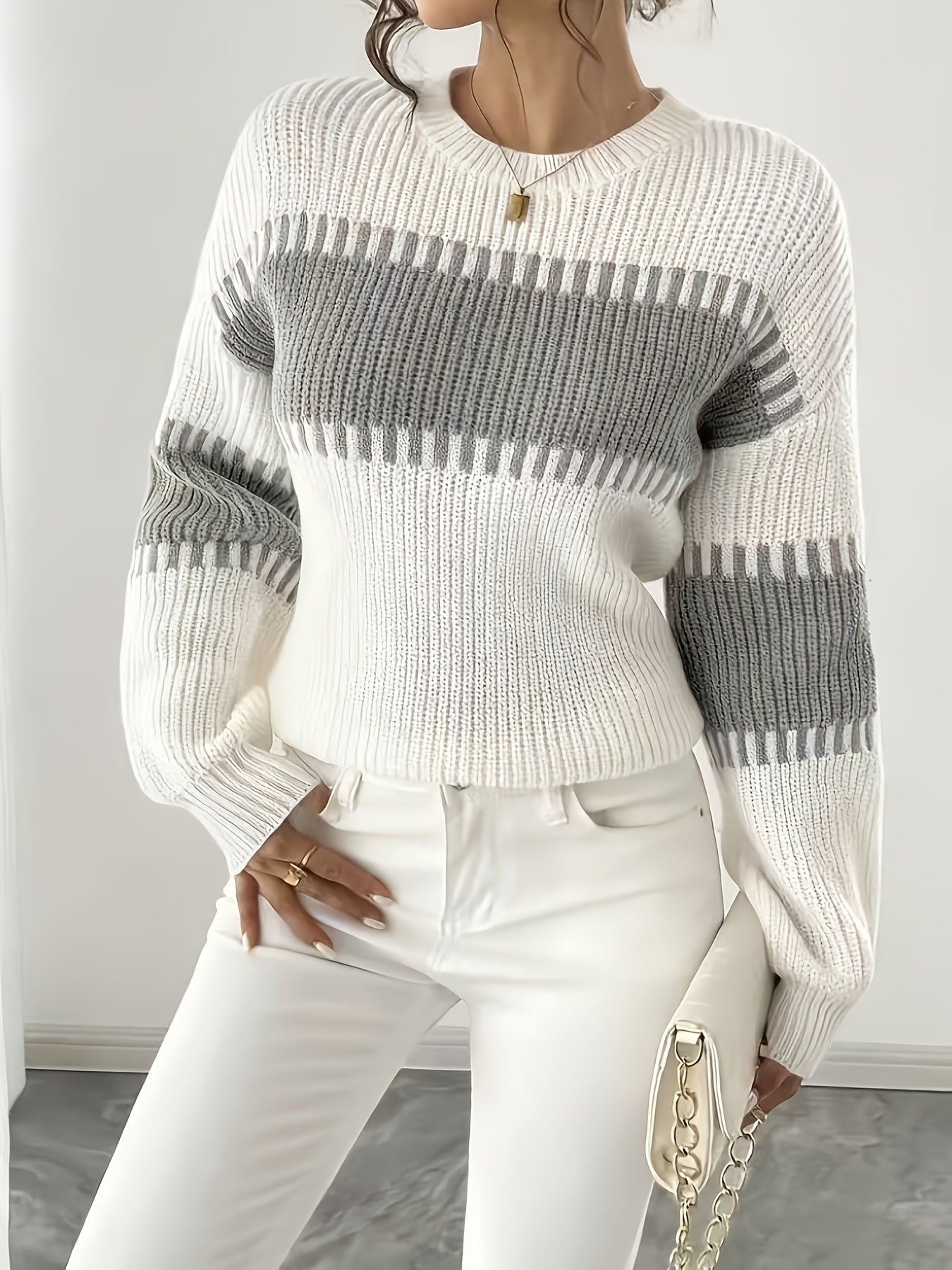 Margaux Thibault | Colour-Block Striped Sweater For Women