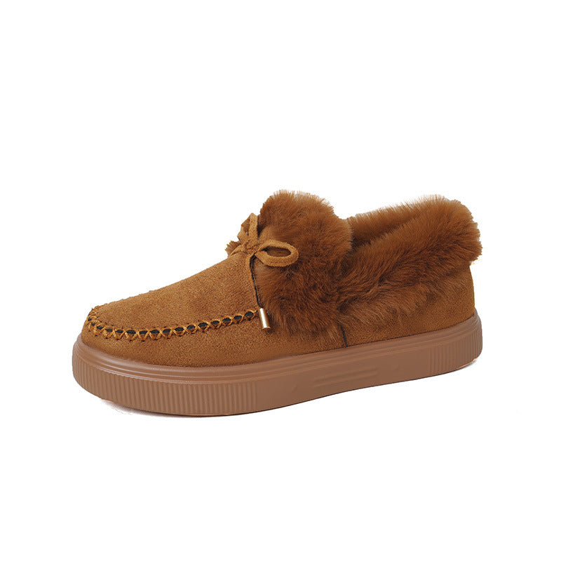 Chiara Bellucci | Fluffy Fur-Trim Moccasin Slippers For Women