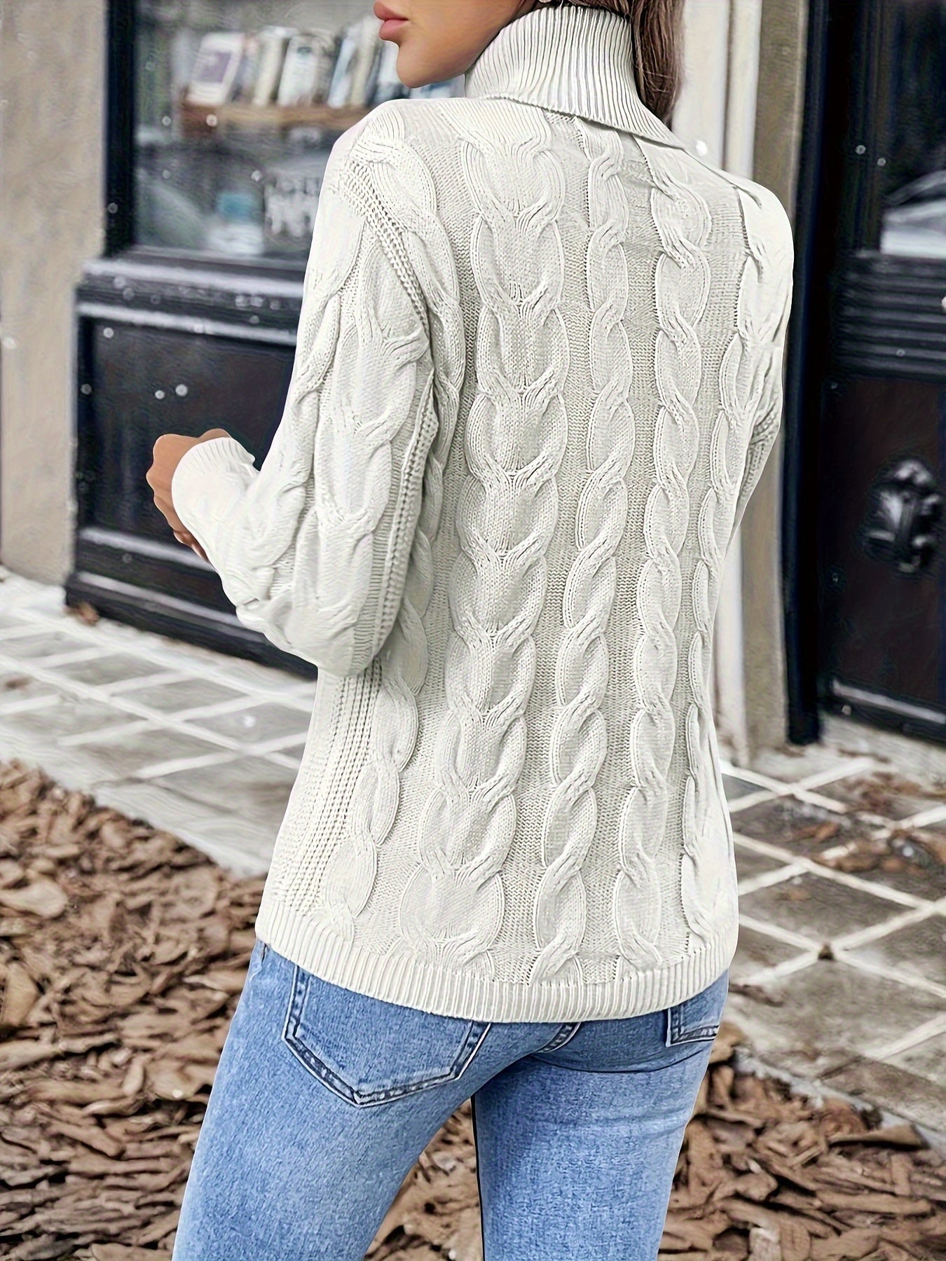 Éloise Vandermeer | Cozy Cable-Knit Turtleneck Sweater For Women