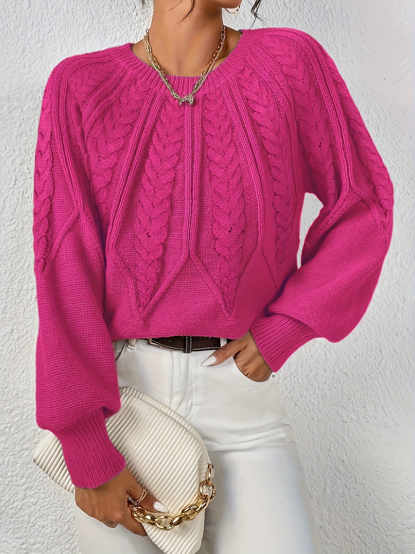 Fabienne Cortland | Cable-Knit Round-Neck Sweater For Women