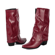 Rosalie Ferrand | Slouchy Knee-High Chunky Heel Boots For Women