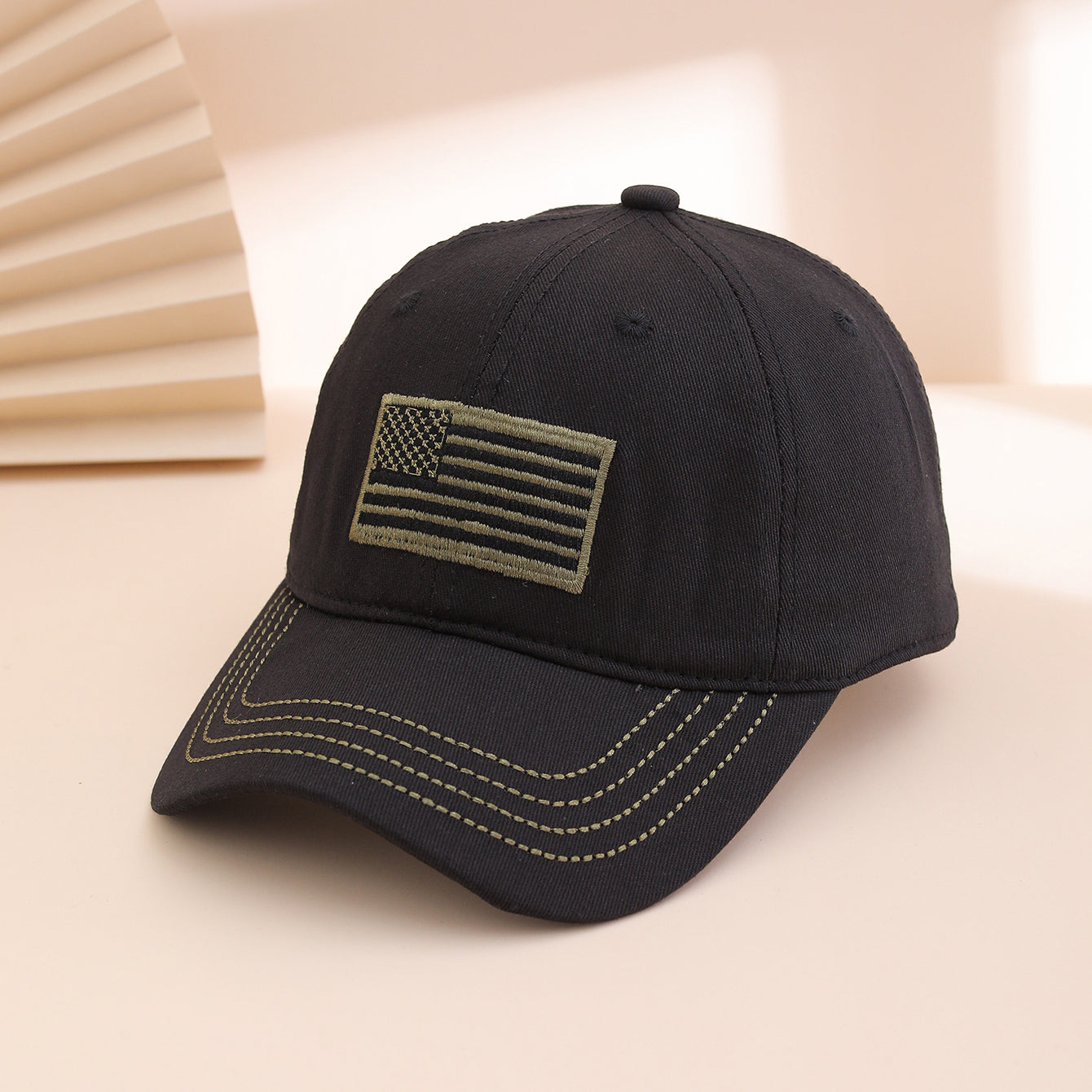 Colette Granville | Black Embroidered Flag Veterans Day Baseball Cap Unisex