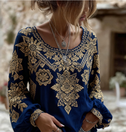 Ines Delacourt | Floral Embroidered Boho Blouse For Women