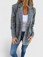 Victoria Pemberton | Grey Plaid Oversized Blazer