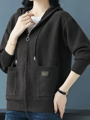 Marceline Dupraz | Cozy Zip-Up Hooded Sweater For Women
