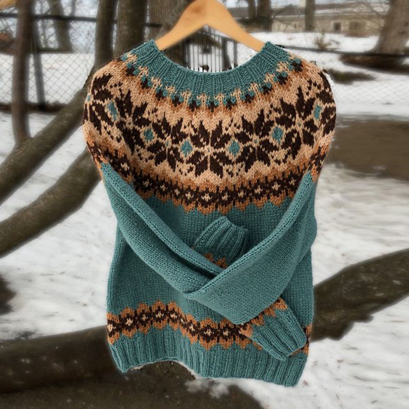 Solange Winterbourne | Nordic Fair Isle Oversized Sweater For Women