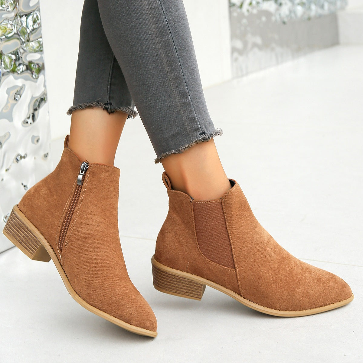 Dinah Everham | Suede-Look Chelsea Ankle Boots For Women