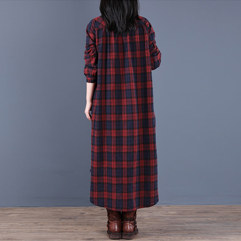 Elodie Marchand | Plaid Shirt Maxi Dress For Women
