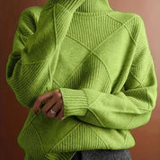 Josephine Alderidge | Diamond-Knit Turtleneck Sweater For Women