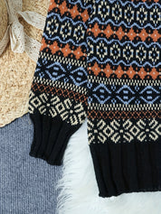 Thea Windmore | Vintage Jacquard Loose-Fit Sweater For Women