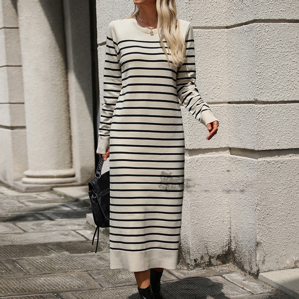 Colette Fairmont | Striped Knit Midi Dress For Women