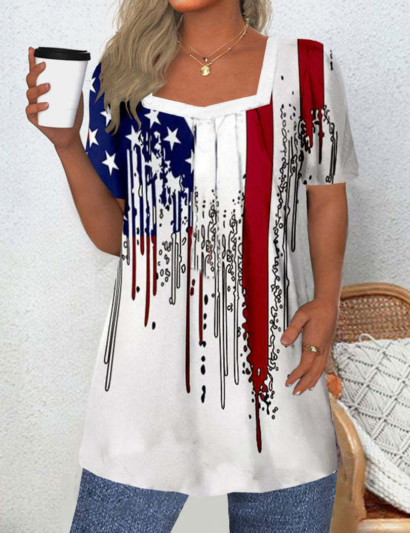 Dominique Fairweather | American Flag Print Top For Women