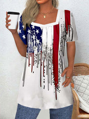 Dominique Fairweather | American Flag Print Top For Women