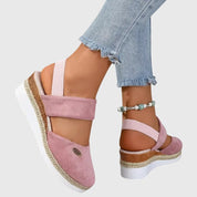 Celestine Dawnbrook | Beige Espadrille Wedge Orthopedic Sandals