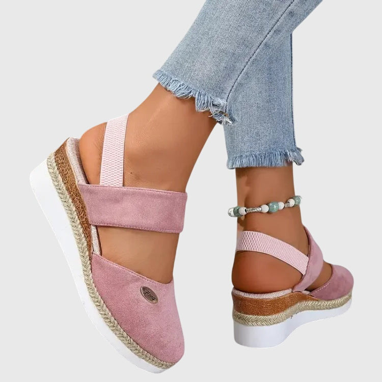 Celestine Dawnbrook | Beige Espadrille Wedge Orthopedic Sandals
