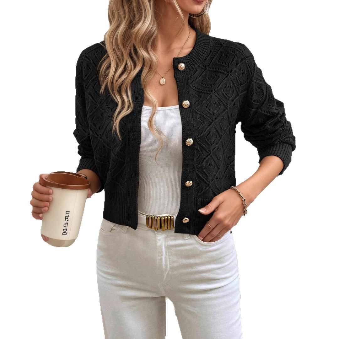 Antoinette Rivard | Hollow-Out Cropped Cardigan For Women