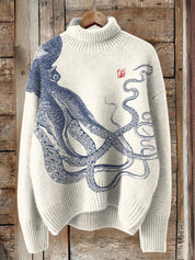 Anais Delorme | Abstract Print Turtleneck Sweater For Women