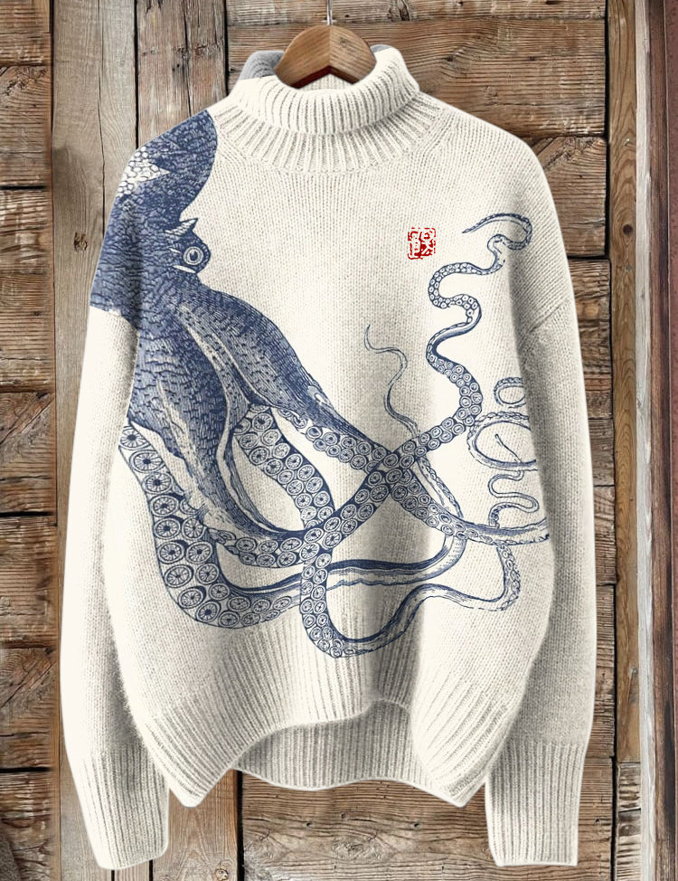 Anais Delorme | Abstract Print Turtleneck Sweater For Women