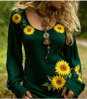 Vivienne Charbonneau | Floral Embroidered Long Sleeve Top For Women