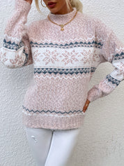 Solange Berthier | Cozy Snowflake Mock-Neck Sweater For Women