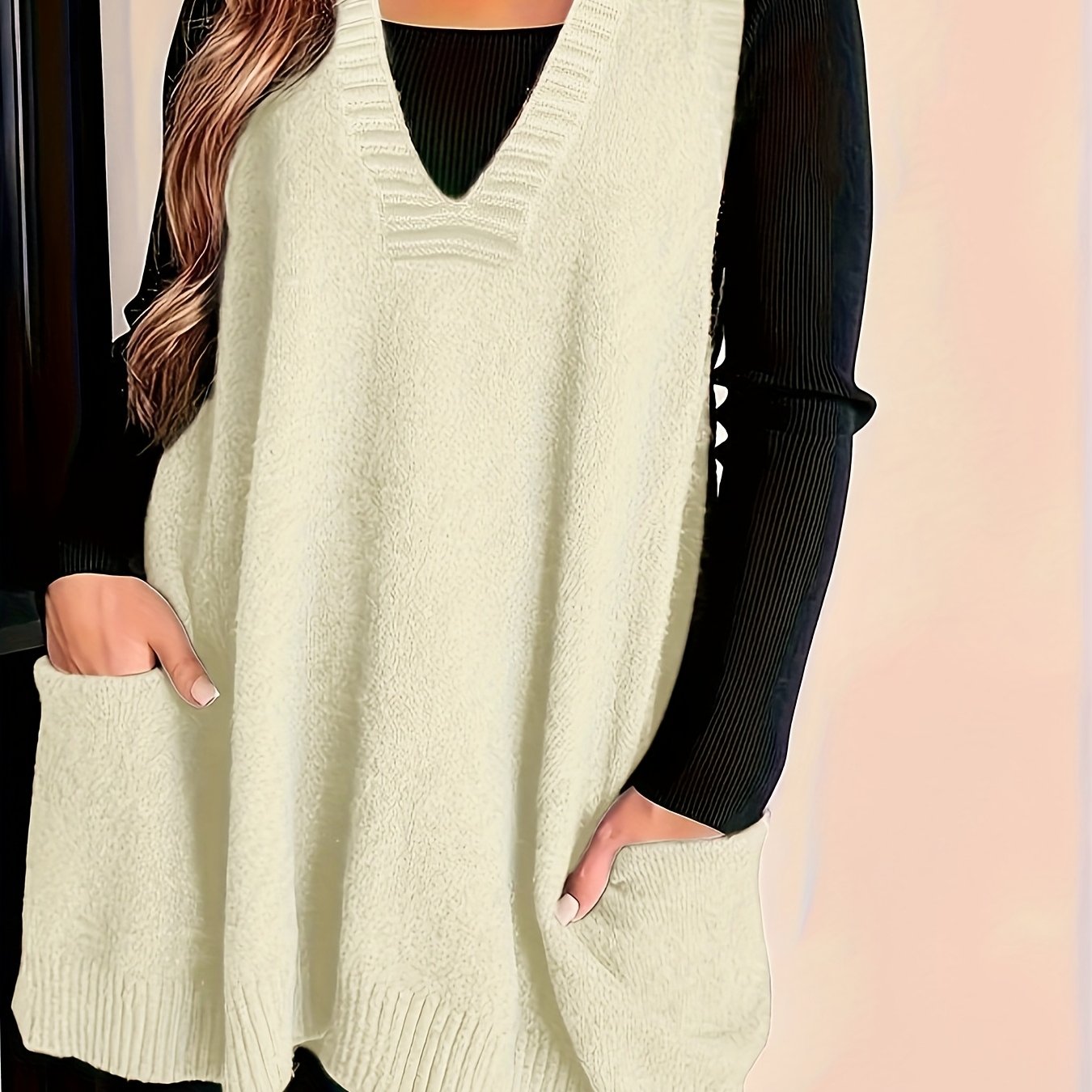 Selina Vasseur | Longline Sweater Vest With Pockets For Women