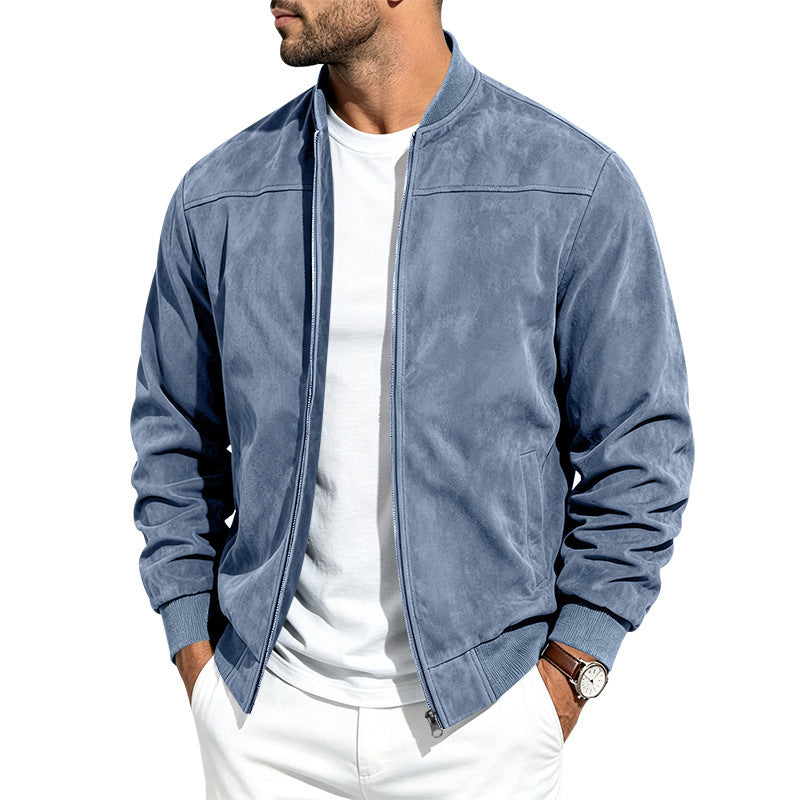Nixon Braybrook | Faux Suede Zip Up Bomber Jacket For Men