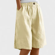 Henriette Valmonde | Army Green Linen Bermuda Shorts