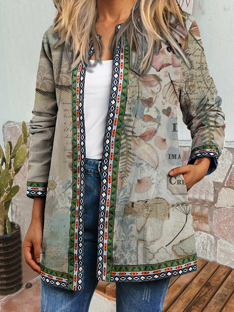 Beatrice Anselmi | Bohemian Print Long-Sleeve Cardigan Jacket For Women