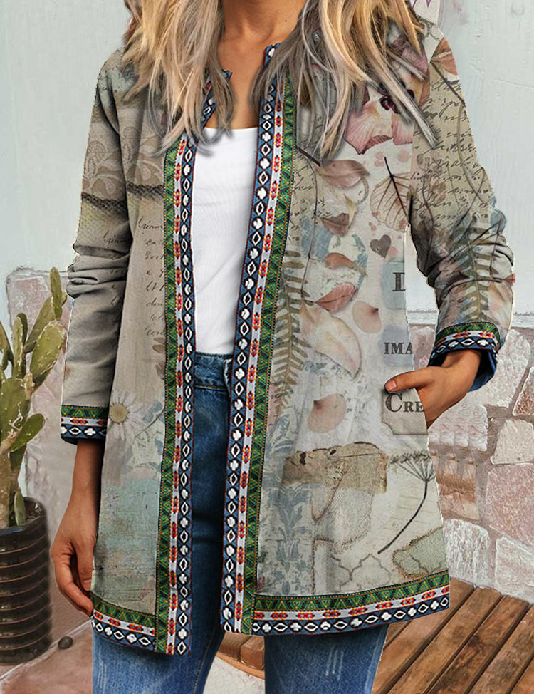 Beatrice Anselmi | Bohemian Print Long-Sleeve Cardigan Jacket For Women