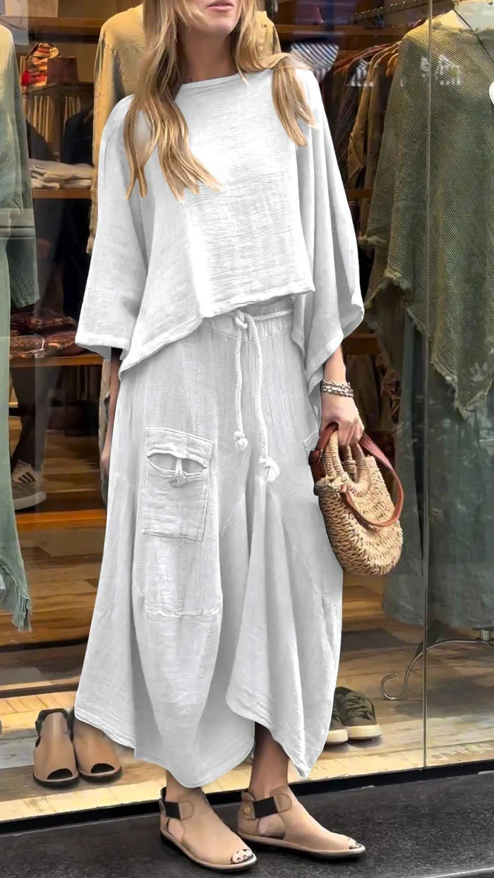 Marlowe Fontcrest | Linen-Look Two-Piece Maxi Skirt Set For Women