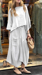 Marlowe Fontcrest | Linen-Look Two-Piece Maxi Skirt Set For Women