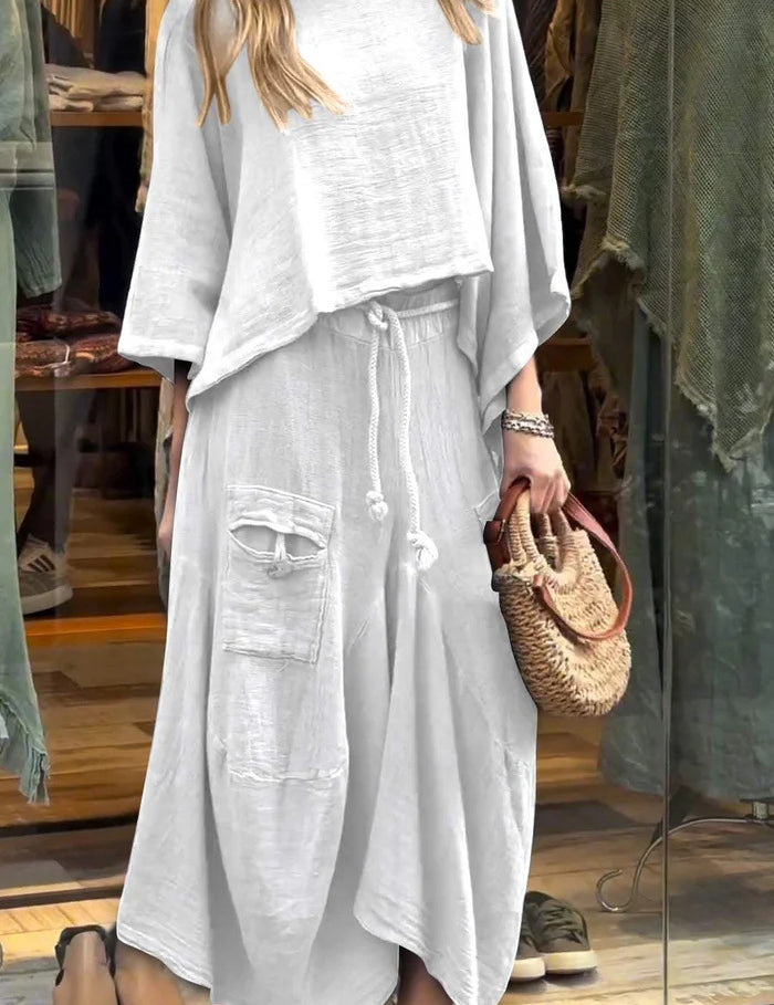Marlowe Fontcrest | Linen-Look Two-Piece Maxi Skirt Set For Women