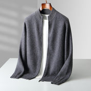 Tucker Whitwood | Zip-Up Stand Collar Knit Cardigan For Men