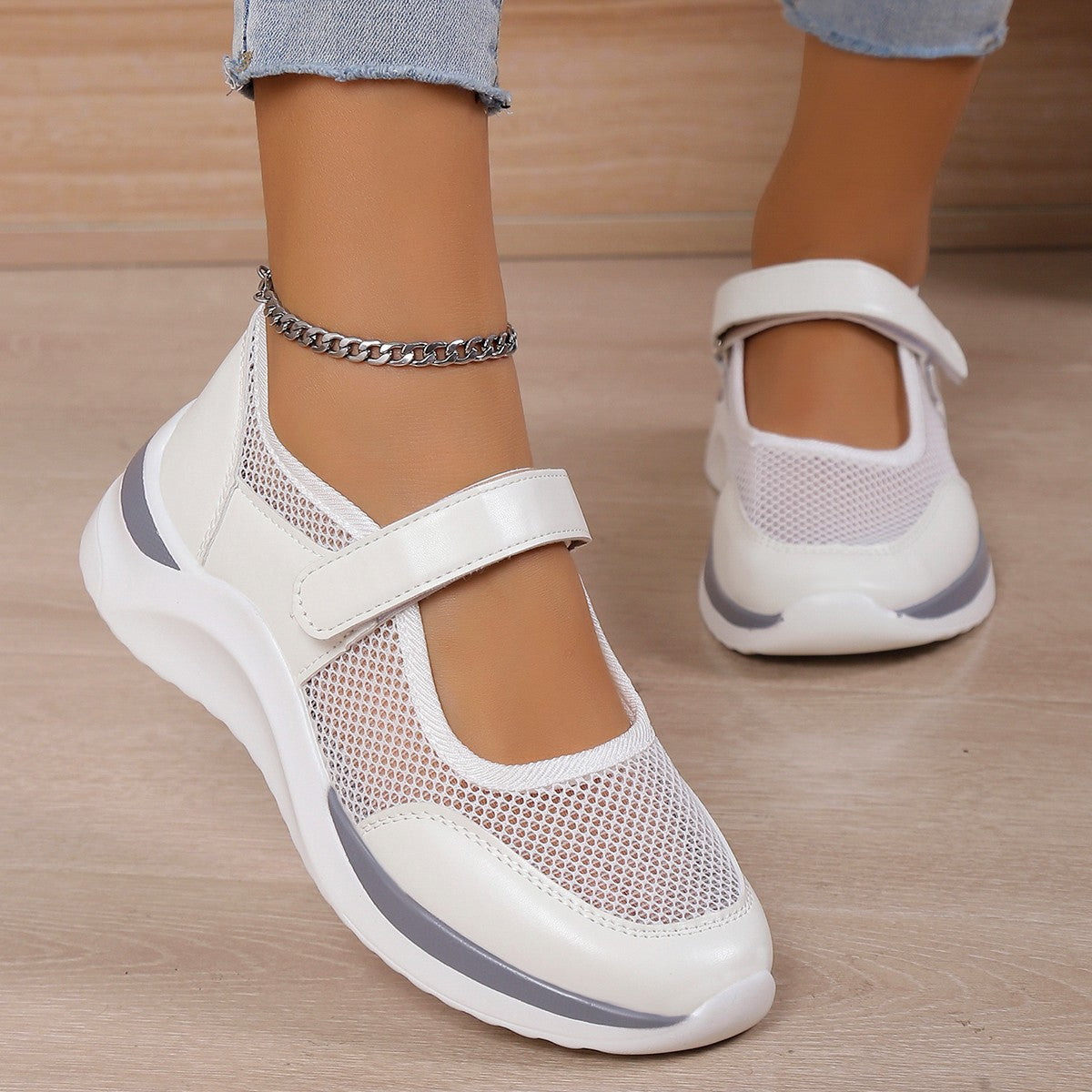 Isabella Renard | Mesh Mary Jane Sneakers For Women