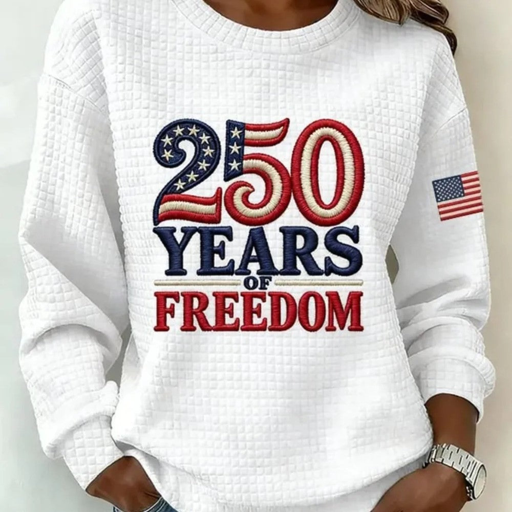 Adrienne Holloway | 250 Years of Freedom Patriotic Sweatshirt For Women