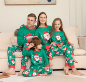 Cozy Noel | Green Santa Print Christmas Pyjamas Unisex & Family