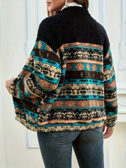 Fiorella Castagna | Southwestern Print Fleece Jacket For Women