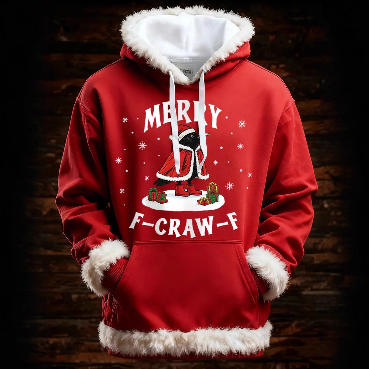 Francesca Hartwell | Flag Santa Print Christmas Hoodie For Women