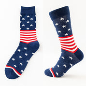 Sylvie Esterhazy | Flag Print Veterans Day Crew Socks Five Pack Unisex & Couples