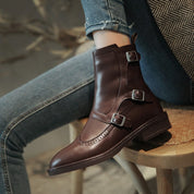Isadora Chatelain | Buckle Strap Ankle Boots For Women