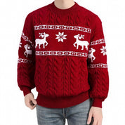 Nutcracker | Red Reindeer Fair Isle Christmas Sweater For Men