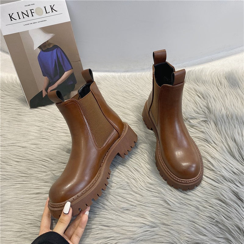 Aurore Delatour | Leather Chelsea Boots With Elastic Panel For Women