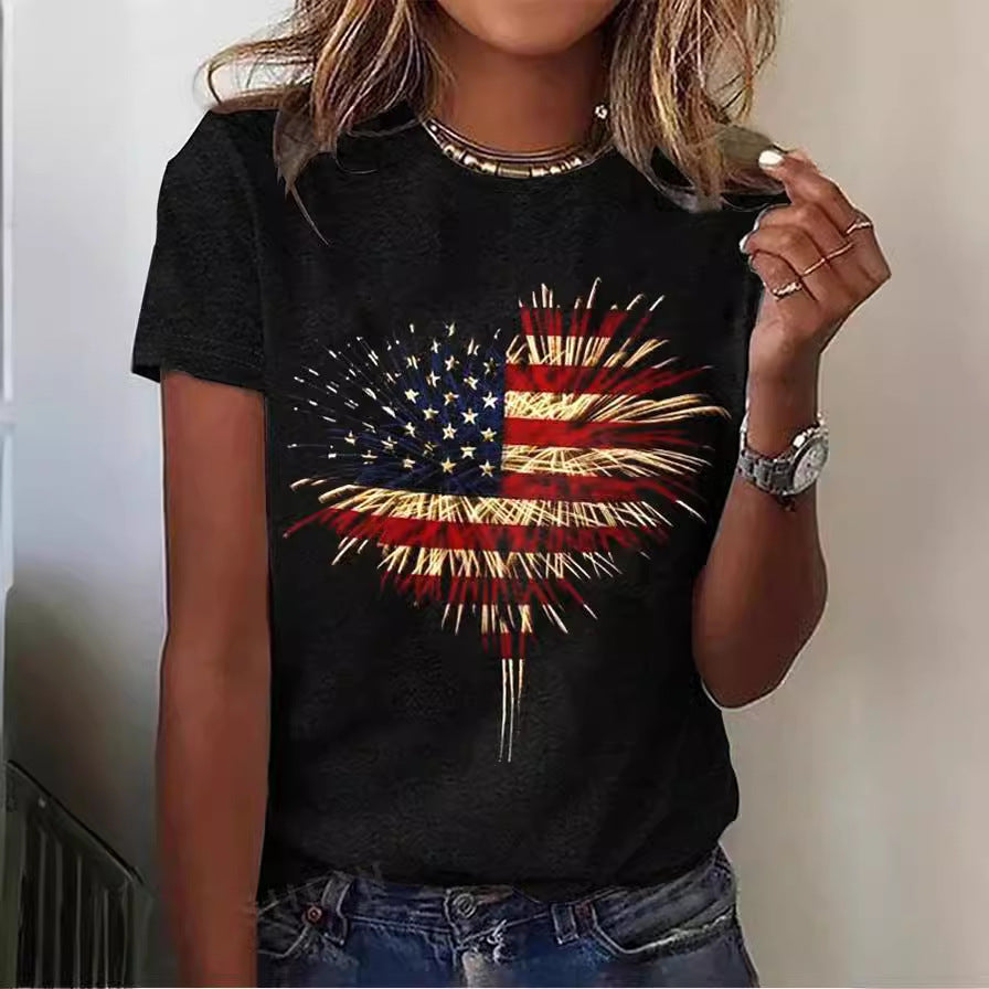 Devin Merriweather | American Flag Jet Graphic T-Shirt For Women