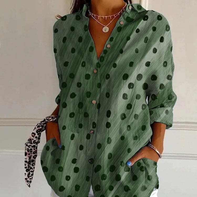 Vera Montcliffe | Geometric Color Block Long Sleeve Shirt For Women