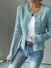 Vittoria Rossignol | Cable-Knit Button-Front Cardigan For Women