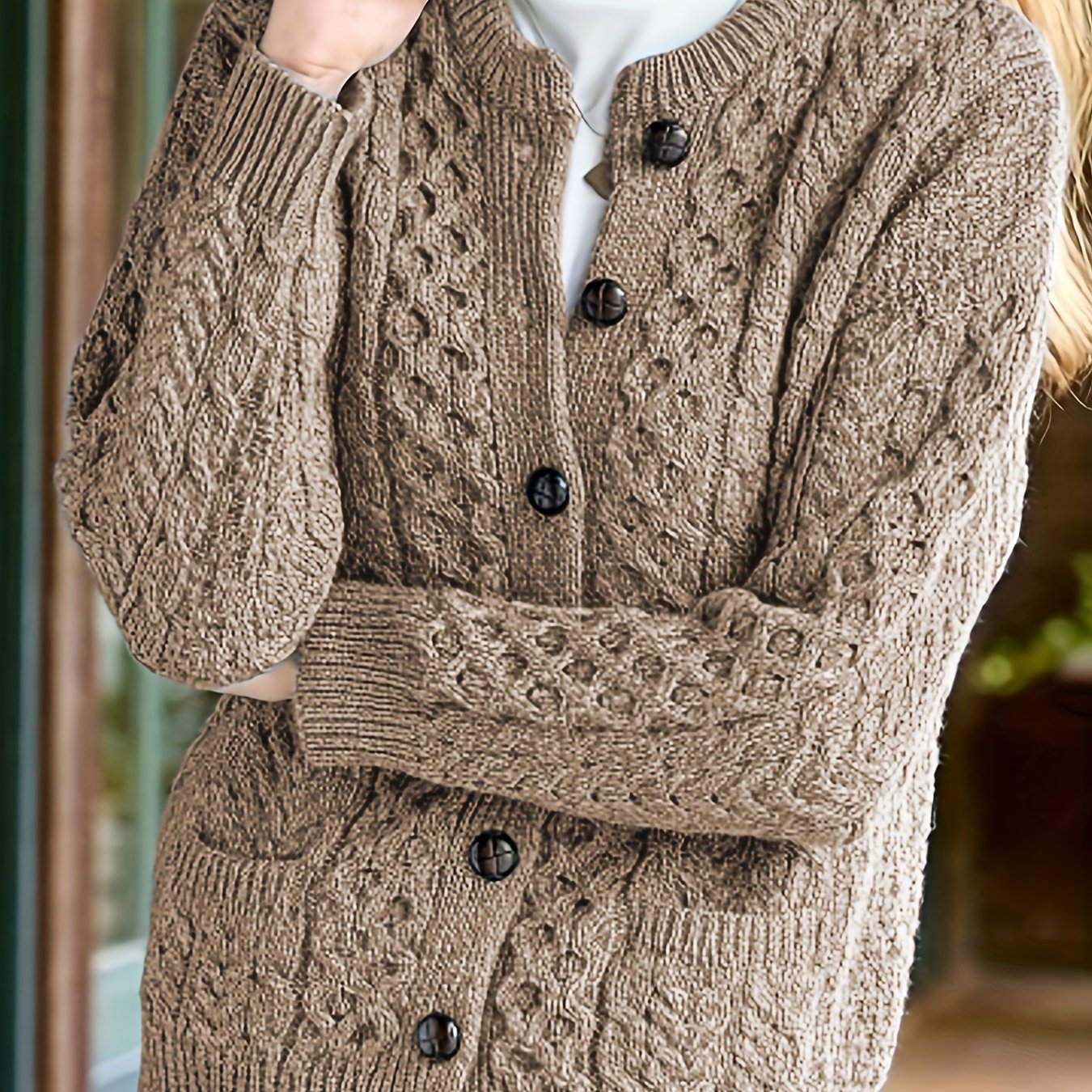 Amara Delfino | Textured Button-Front Cardigan For Women