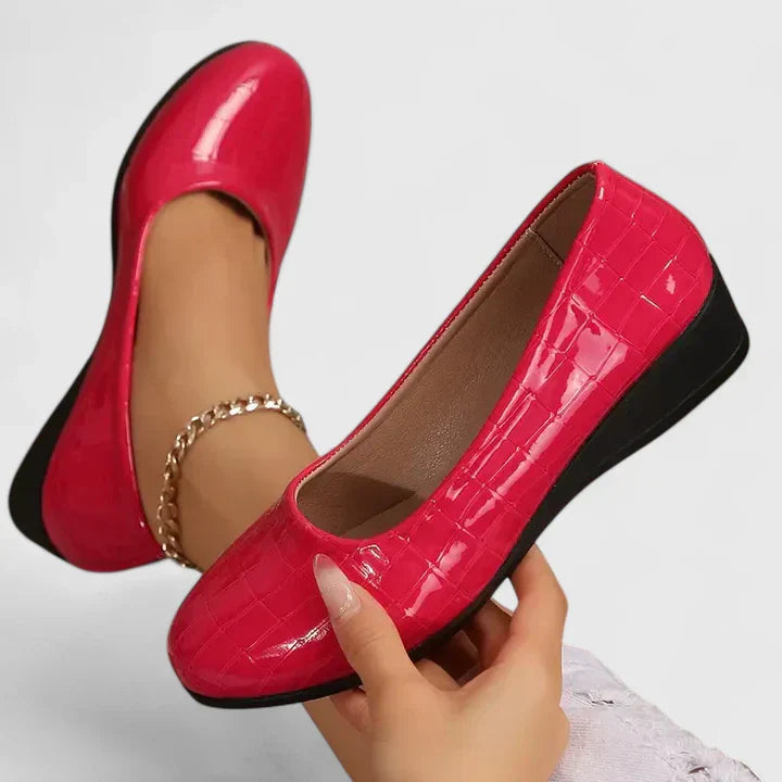 Rosalinde Fairmore | Brown Quilted Wedge Orthopedic Loafers