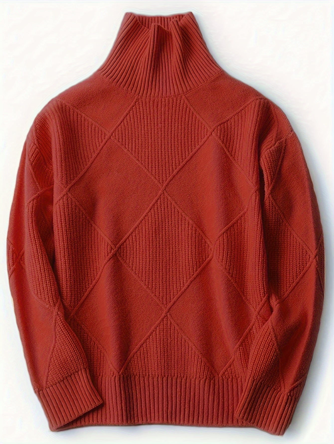 Josephine Alderidge | Diamond-Knit Turtleneck Sweater For Women