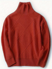 Josephine Alderidge | Diamond-Knit Turtleneck Sweater For Women
