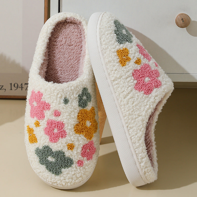 Colette Danvers | Floral Fleece House Slippers For Women
